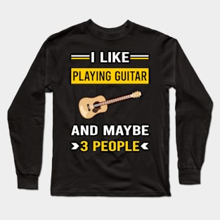 3 People Playing Guitar Guitarist Long Sleeve T-Shirt